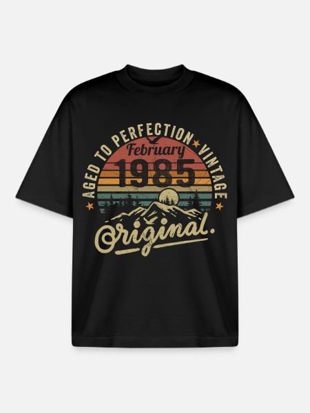 Février 1985 - T-shirt unisexe boxy épais biologique Stanley/Stella - noir