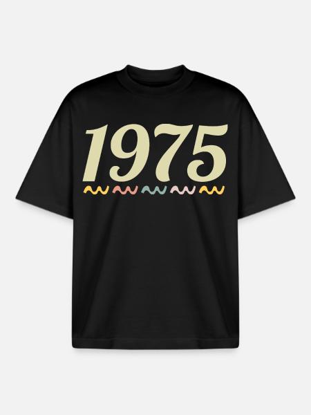 1975 - T-shirt unisexe boxy épais biologique Stanley/Stella - noir