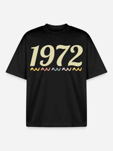 1972 - Boxy Heavyweight Unisex Organic T-Shirt von Stanley/Stella - Schwarz