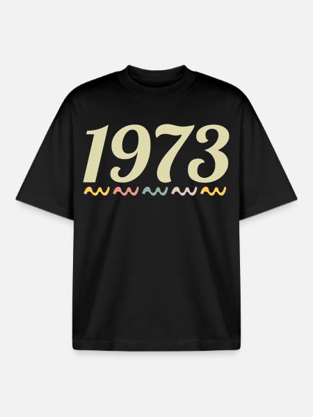 1973 - Boxy Heavyweight Unisex Organic T-Shirt von Stanley/Stella - Schwarz