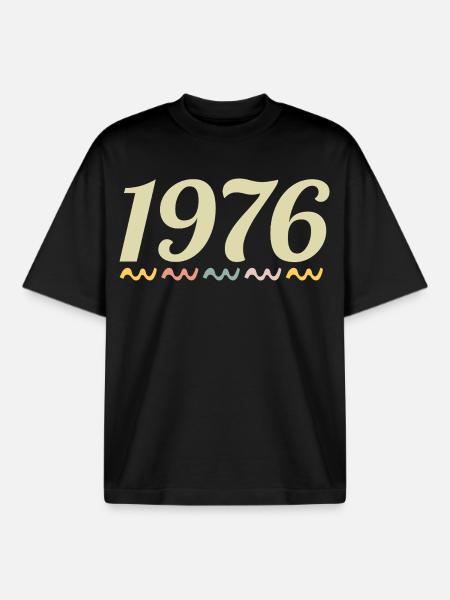 1976 - T-shirt unisexe boxy épais biologique Stanley/Stella - noir