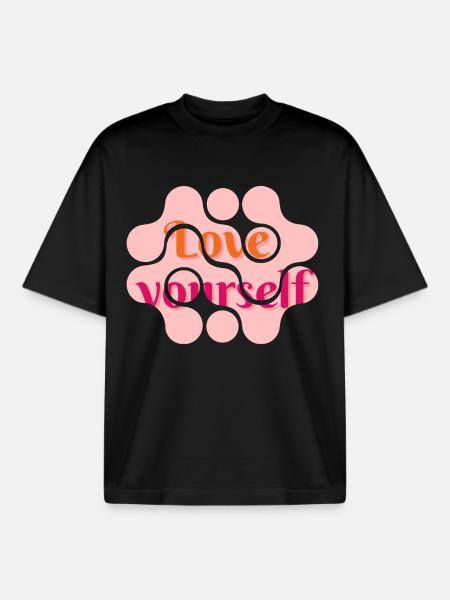 love yourself - Boxy Heavyweight Unisex Organic T-Shirt by Stanley/Stella - black