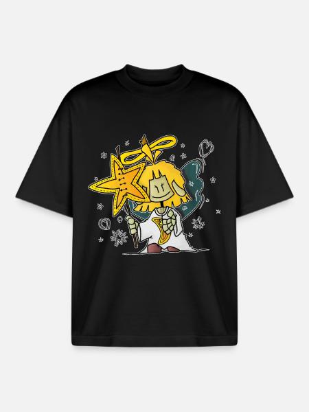 Micol - the star-pusher / - Boxy Heavyweight Unisex Organic T-Shirt by Stanley/Stella - black