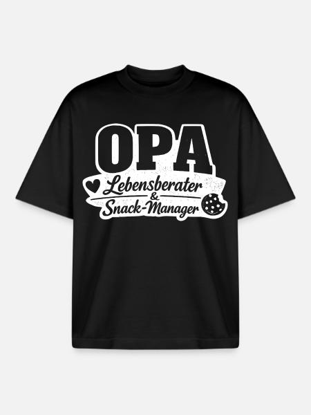 Opa Lebensberater Snack-Manager - Boxy Heavyweight Unisex Organic T-Shirt von Stanley/Stella - Schwarz