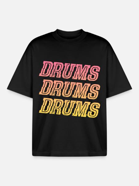 Drums Drums Drums - Boxy Heavyweight Unisex Organic T-Shirt by Stanley/Stella - black