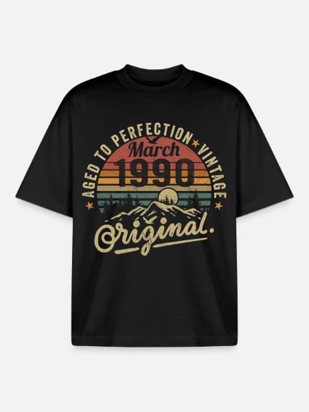 March 1990 - Boxy Heavyweight Unisex Organic T-Shirt by Stanley/Stella - black