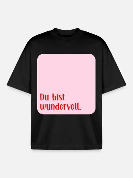Love Wonderful - Boxy Heavyweight Unisex Organic T-Shirt by Stanley/Stella - black