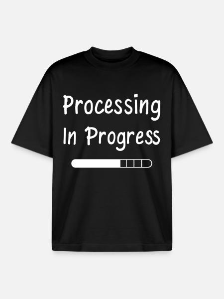 Processing In Progress Ladebalken Statement - Boxy Heavyweight Unisex Organic T-Shirt von Stanley/Stella - Schwarz