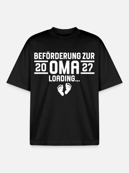 Beförderung zur Oma 2027 loading - Boxy Heavyweight Unisex Organic T-Shirt von Stanley/Stella - Schwarz
