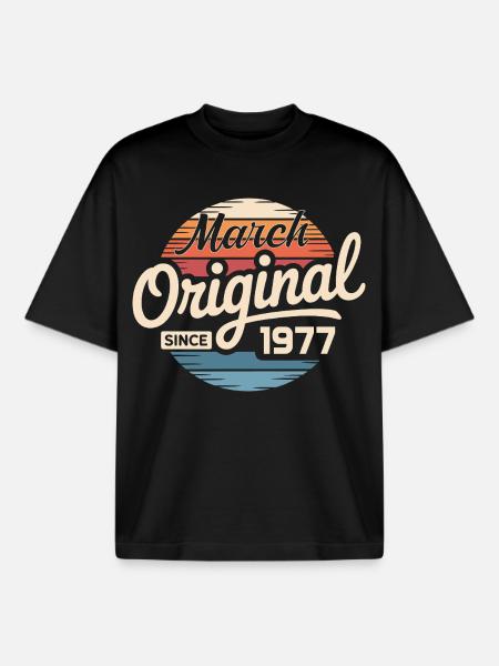 Legendary since march 1977 - Boxy Heavyweight Unisex Organic T-Shirt by Stanley/Stella - black