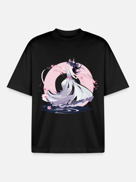 Mondtanz der Kirschblüten Fee - Boxy Heavyweight Unisex Organic T-Shirt von Stanley/Stella - Schwarz