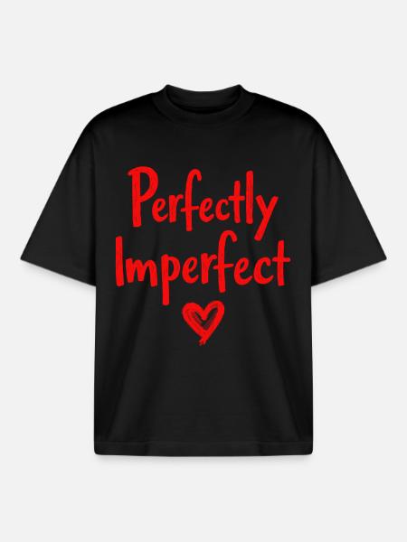 Perfectly Imperfect Herz Lettering - Boxy Heavyweight Unisex Organic T-Shirt von Stanley/Stella - Schwarz