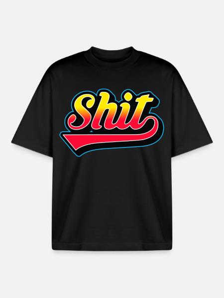 Shit Retro Wordmark - Boxy Heavyweight Unisex Organic T-Shirt by Stanley/Stella - black