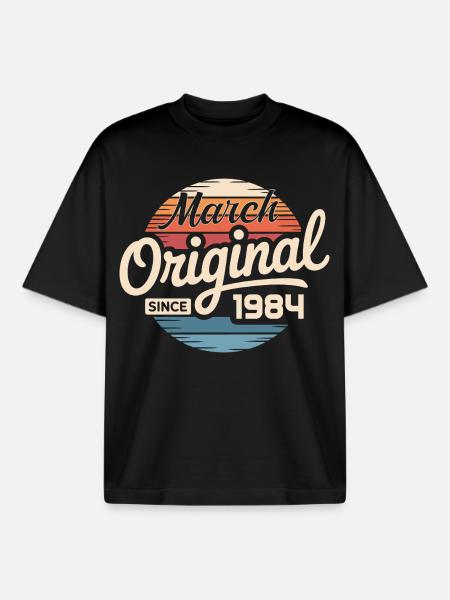 Legendary since march 1984 - Boxy Heavyweight Unisex Organic T-Shirt by Stanley/Stella - black