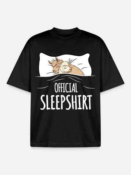 Lama Sleepshirt black - Boxy Heavyweight Unisex Organic T-Shirt by Stanley/Stella - black