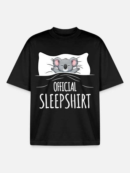 Koala Sleepshirt - Boxy Heavyweight Unisex Organic T-Shirt von Stanley/Stella - Schwarz