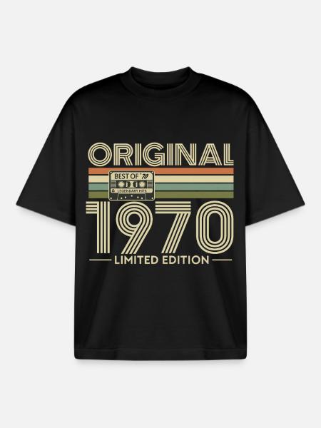 Original 1970 Retro Edition - Boxy Heavyweight Unisex Organic T-Shirt by Stanley/Stella - black