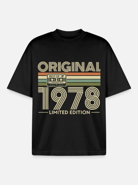 Original 1978 Édition Rétro limitée - T-shirt unisexe boxy épais biologique Stanley/Stella - noir