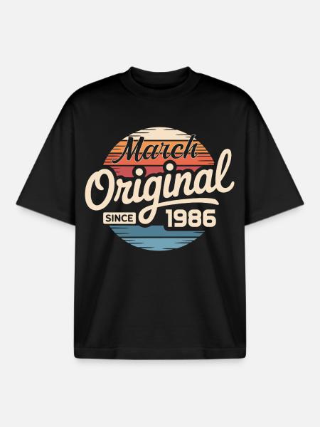 Legendary since march 1986 - Boxy Heavyweight Unisex Organic T-Shirt by Stanley/Stella - black