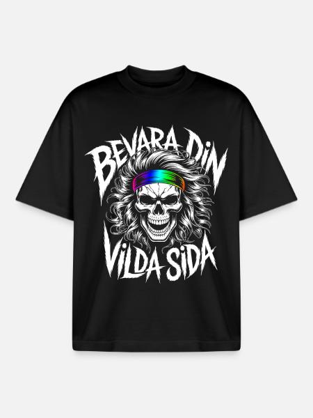 Wild Side Skull - Boxy Heavyweight Unisex Organic T-Shirt by Stanley/Stella - black