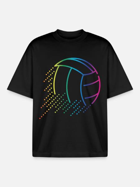 Volleyball Ball - Boxy Heavyweight Unisex Organic T-Shirt by Stanley/Stella - black