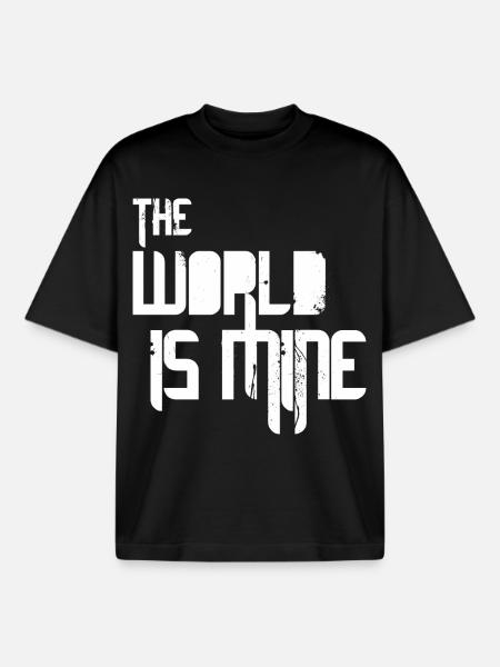 World Is Mine - White - Boxy Heavyweight Unisex Organic T-Shirt by Stanley/Stella - black