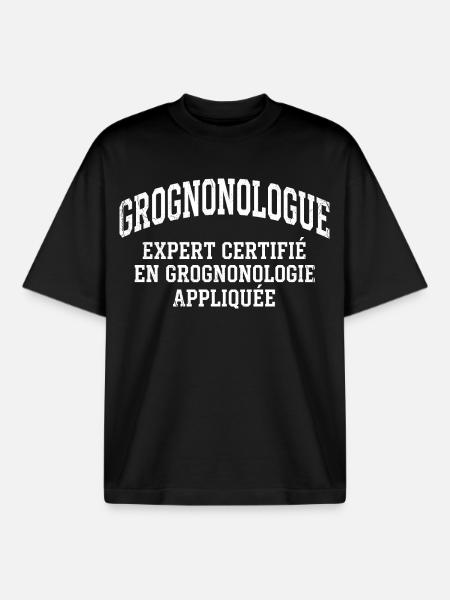 Grumpy Humor Complainer Grognonologist - Boxy Heavyweight Unisex Organic T-Shirt by Stanley/Stella - black