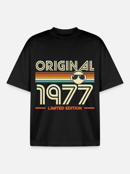Original 1977 Limited Edition - Boxy Heavyweight Unisex Organic T-Shirt by Stanley/Stella - black