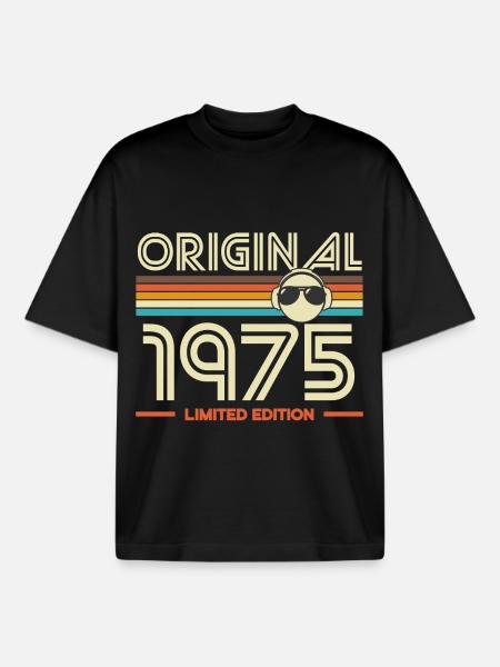 Original 1975 Limited Edition - Boxy Heavyweight Unisex Organic T-Shirt by Stanley/Stella - black