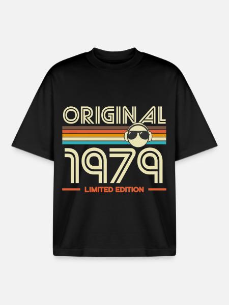 Original 1979 Edition Retro Tee - Boxy Heavyweight Unisex Organic T-Shirt by Stanley/Stella - black