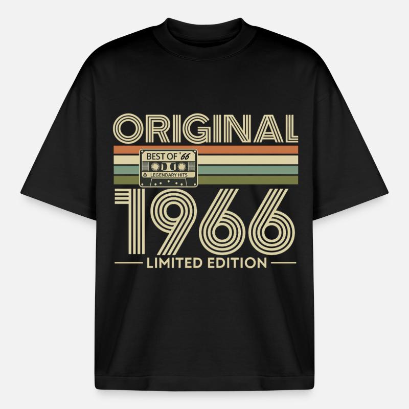 Original 1966 Édition Limitée - T-shirt unisexe boxy épais biologique Stanley/Stella - noir