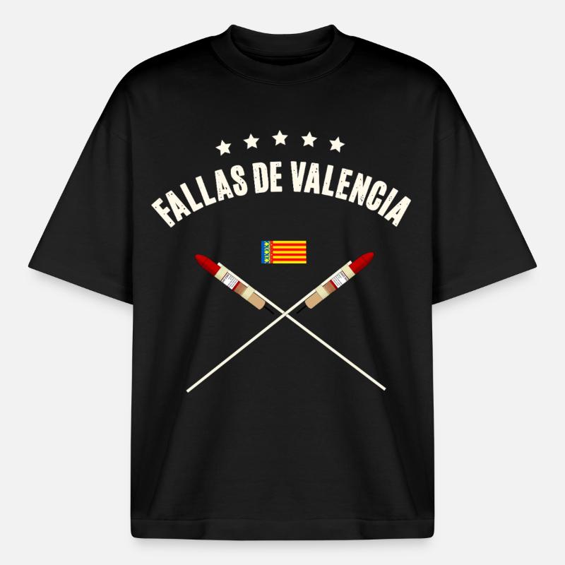 Fallas De Valencia Rocket - Boxy Heavyweight Unisex Organic T-Shirt von Stanley/Stella - Schwarz