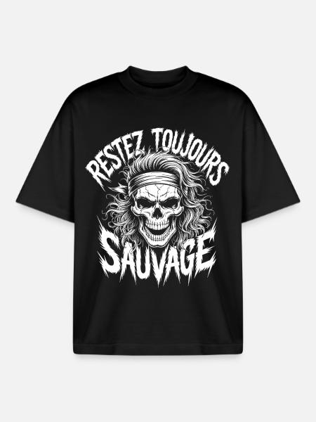 Revolted Savage Skull - Boxy Heavyweight Unisex Organic T-Shirt by Stanley/Stella - black