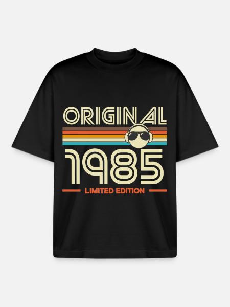 1985 Retro Edition - T-shirt unisexe boxy épais biologique Stanley/Stella - noir