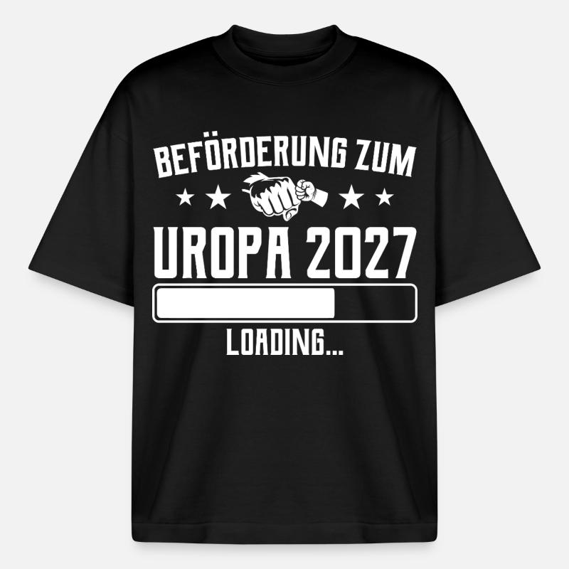 Werdender Uropa 2027 Beförderung Loading - Boxy Heavyweight Unisex Organic T-Shirt von Stanley/Stella - Schwarz