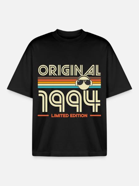 Original 1994 Retro Limited Edition - Boxy Heavyweight Unisex Organic T-Shirt by Stanley/Stella - black