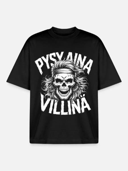 Wild Skull Design - Boxy Heavyweight Unisex Organic T-Shirt by Stanley/Stella - black