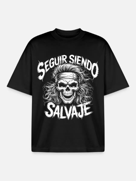 Wild Side Skull - Boxy Heavyweight Unisex Organic T-Shirt by Stanley/Stella - black