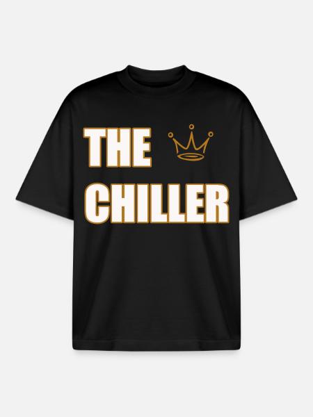 THE CHILLER – Cool & Minimal Statement Design - Boxy Heavyweight Unisex Organic T-Shirt by Stanley/Stella - black