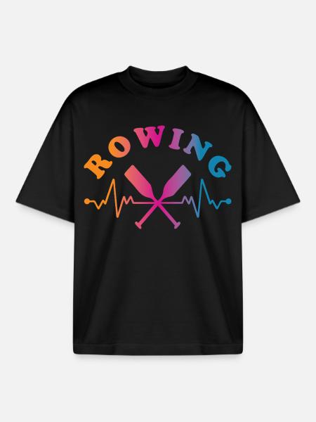 Rowing Wassersport - Boxy Heavyweight Unisex Organic T-Shirt von Stanley/Stella - Schwarz