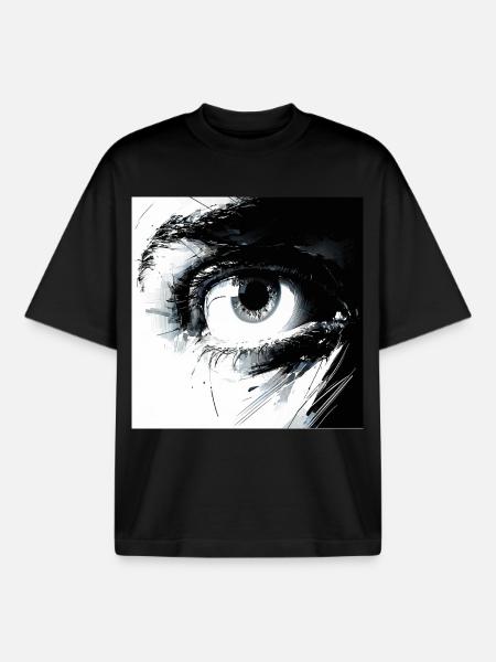 Abstract eye in black and white - Boxy Heavyweight Unisex Organic T-Shirt by Stanley/Stella - black