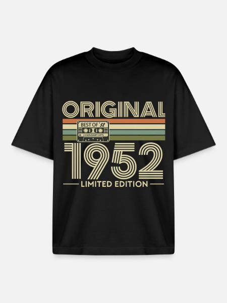 Original 1952 Limited Edition - Boxy Heavyweight Unisex Organic T-Shirt by Stanley/Stella - black