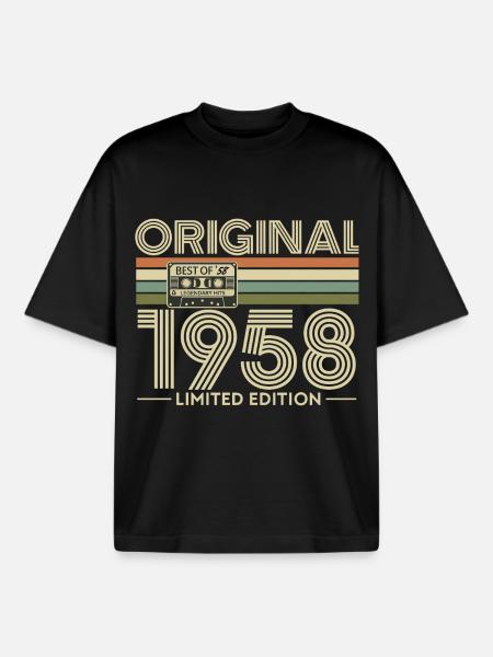Original 1958 Edition Retro - Boxy Heavyweight Unisex Organic T-Shirt by Stanley/Stella - black