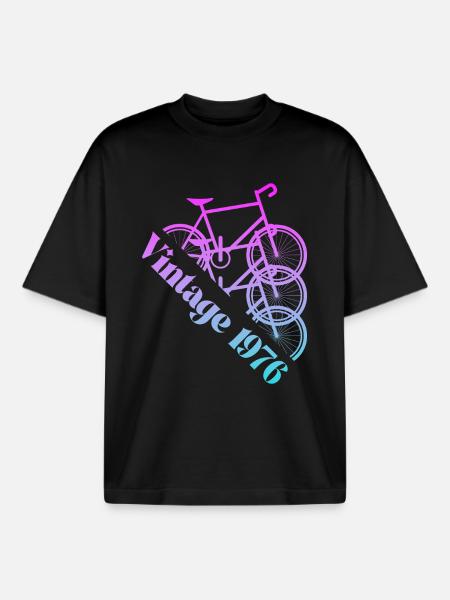 Millésime 1976 - T-shirt unisexe boxy épais biologique Stanley/Stella - noir
