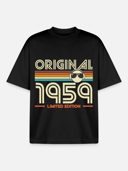 Original 1959 Limited Edition - Boxy Heavyweight Unisex Organic T-Shirt by Stanley/Stella - black