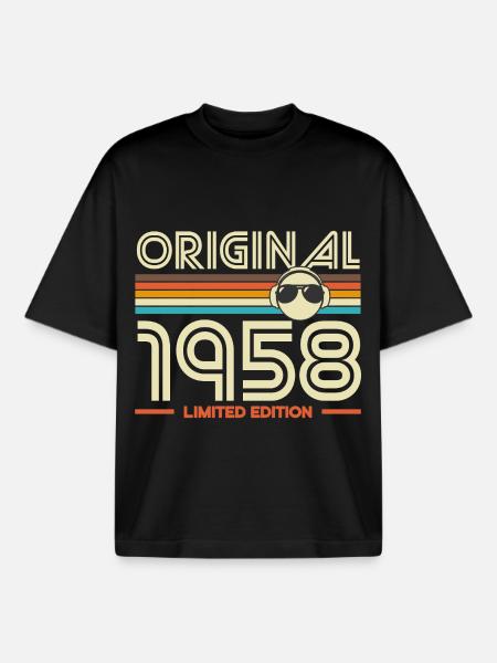Original 1958 Retro Edition - Boxy Heavyweight Unisex Organic T-Shirt by Stanley/Stella - black