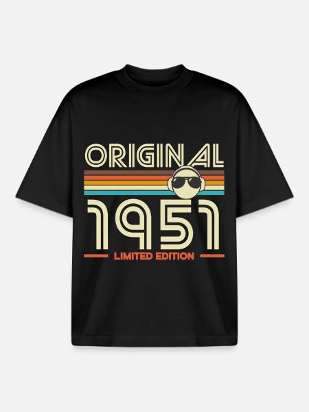 Original 1951 Retro Edition - Boxy Heavyweight Unisex Organic T-Shirt by Stanley/Stella - black