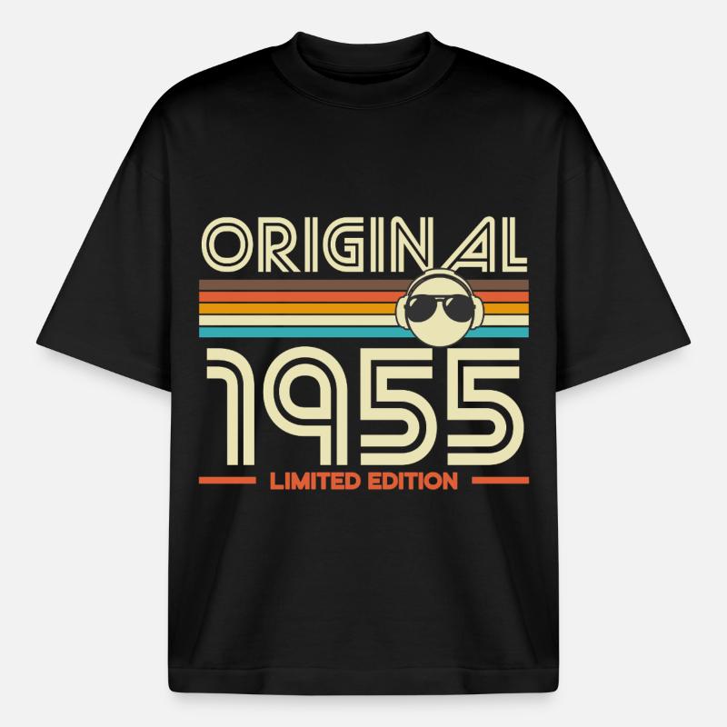 Original 1955 Retro Edition - Boxy Heavyweight Unisex Organic T-Shirt by Stanley/Stella - black