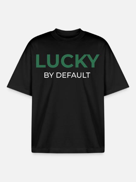 Lucky By Default - Boxy Heavyweight Unisex Organic T-Shirt von Stanley/Stella - Schwarz
