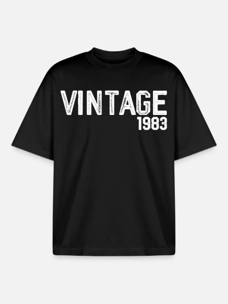 Jahrgang 1983 - Boxy Heavyweight Unisex Organic T-Shirt von Stanley/Stella - Schwarz